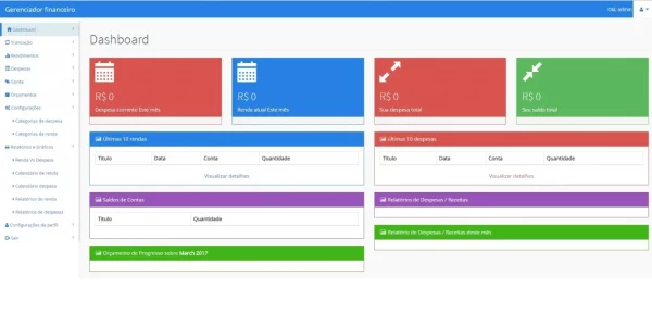 Sistema para Controle Financeiro Responsivo